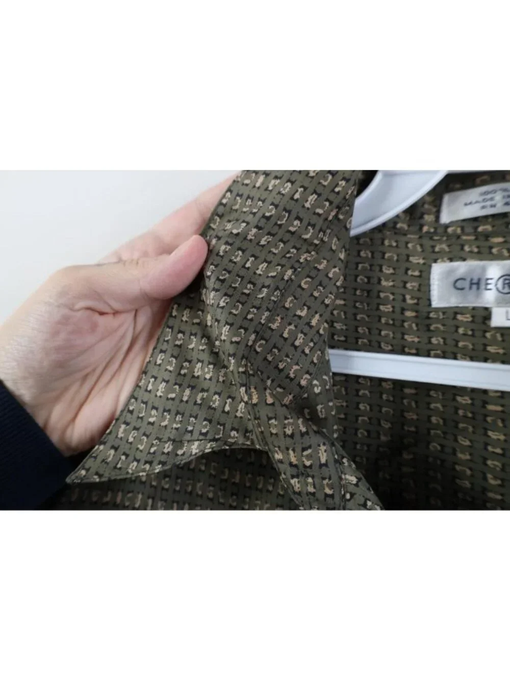 Vtg 90s Streetwear Mens Large Geometric Silk Short Sleeve Collared Button Shirt